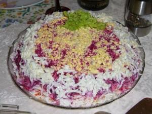 салат с селедкой оформление