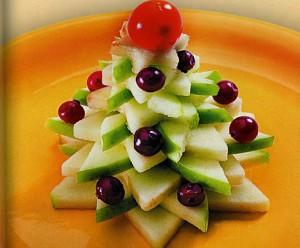 украшение новогоднего стола - фруктовая елочка