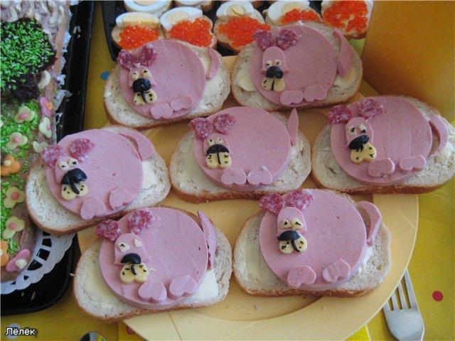 праздничные бутерброды детские собачки