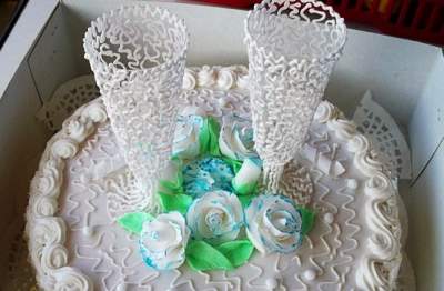свадебный торт декор айсингом
