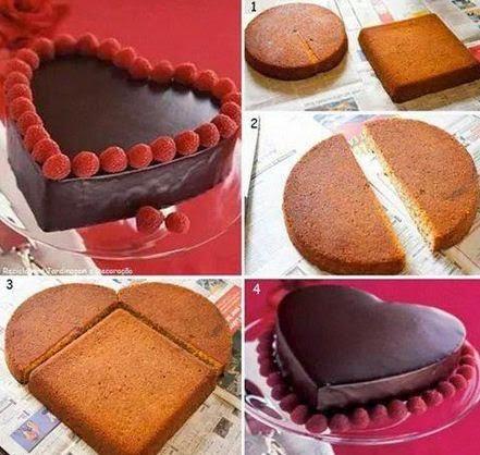 как сделать торт в форме сердца из двух коржей